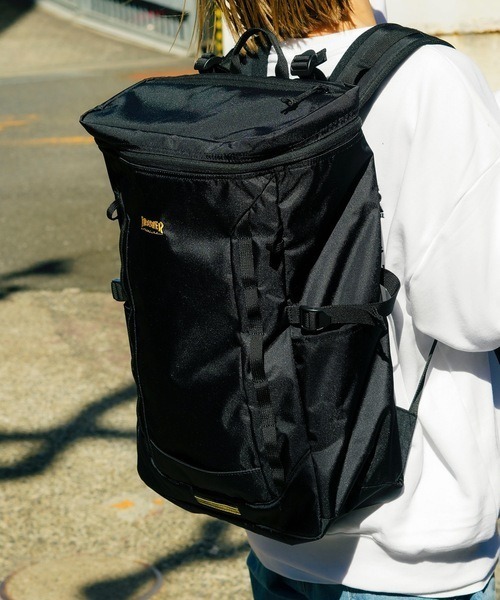 THRASHER(スラッシャー)の「【THRASHER/スラッシャー】Box Back Pack 30L 撥水加工 リフレクター スクエア型 バックパック(バックパック/リュック・メンズ・ブラック/ブラック×ホワイト・FREE)」の16枚目の写真