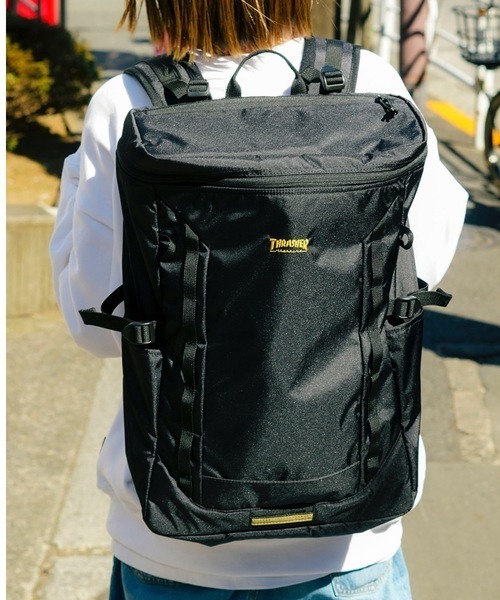 THRASHER(スラッシャー)の「【THRASHER/スラッシャー】Box Back Pack 30L 撥水加工 リフレクター スクエア型 バックパック(バックパック/リュック・メンズ・ブラック/ブラック×ホワイト・FREE)」の17枚目の写真