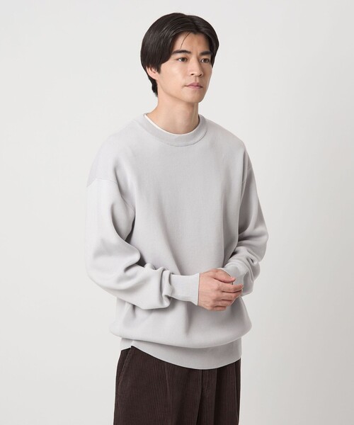 コットン スウェット クルーネック ニット（ニット/セーター）｜green