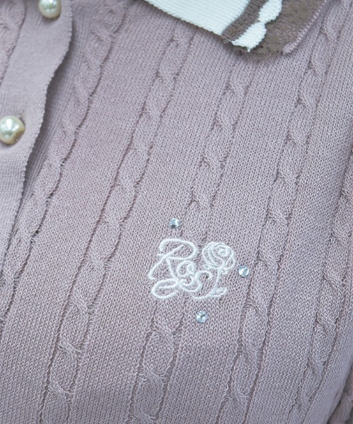 axes femme(アクシーズファム)の「刺繍入り配色襟ニットポロ(ニット/セーター・レディース・ネイビー/グレー/ピンク・FREE)」の10枚目の写真