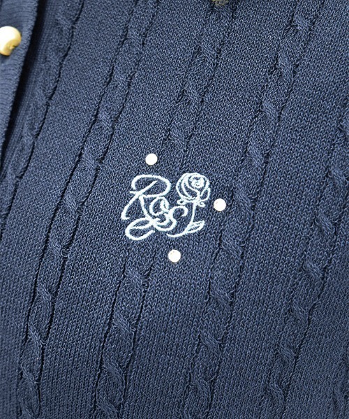 axes femme(アクシーズファム)の「刺繍入り配色襟ニットポロ(ニット/セーター・レディース・ネイビー/グレー/ピンク・FREE)」の12枚目の写真