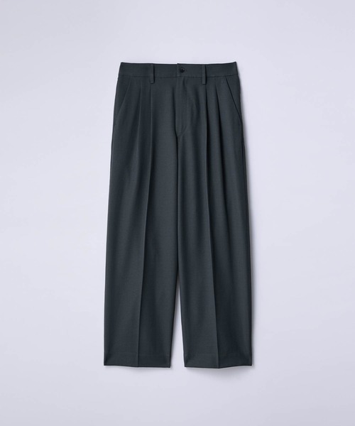 SLICK(スリック)の「【SLICK/スリック】Tech Twill Two Tuck Slacks/テックツイルツータックワイドスラックス / クラシック/セットアップ(スラックス・メンズ・ブラック/ブラウン/スミクロ・1/2/3)」の2枚目の写真