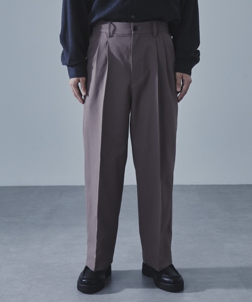 SLICK(スリック)の「【SLICK/スリック】Tech Twill Two Tuck Slacks/テックツイルツータックワイドスラックス / クラシック/セットアップ(スラックス・メンズ・ブラック/ブラウン/スミクロ・1/2/3)」の4枚目の写真