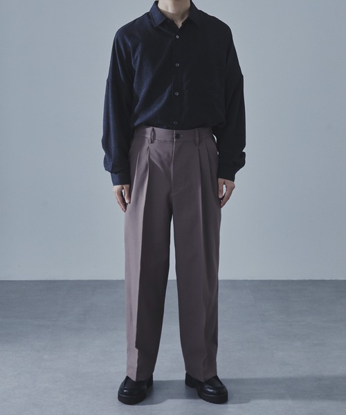 SLICK/スリック】Tech Twill Two Tuck Slacks/テックツイル