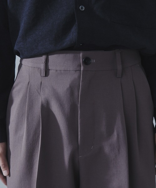 SLICK(スリック)の「【SLICK/スリック】Tech Twill Two Tuck Slacks/テックツイルツータックワイドスラックス / クラシック/セットアップ(スラックス・メンズ・ブラック/ブラウン/スミクロ・1/2/3)」の8枚目の写真