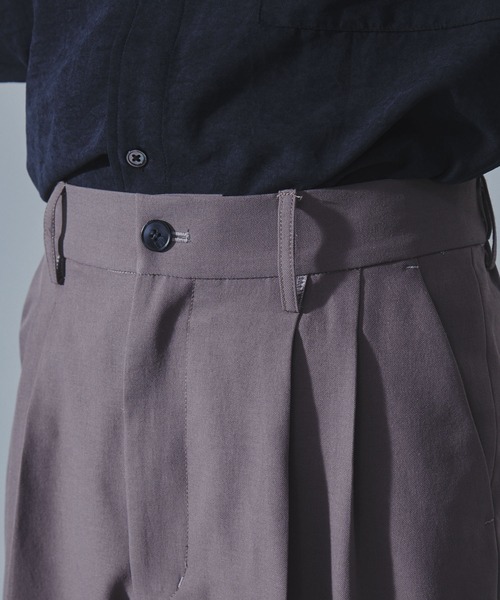 SLICK(スリック)の「【SLICK/スリック】Tech Twill Two Tuck Slacks/テックツイルツータックワイドスラックス / クラシック/セットアップ(スラックス・メンズ・ブラック/ブラウン/スミクロ・1/2/3)」の9枚目の写真
