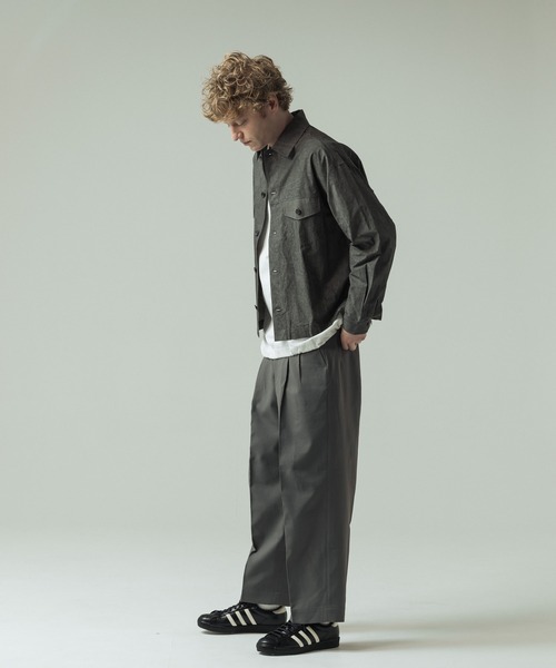 SLICK(スリック)の「【SLICK/スリック】Tech Twill Two Tuck Slacks/テックツイルツータックワイドスラックス / クラシック/セットアップ(スラックス・メンズ・ブラック/ブラウン/スミクロ/アイボリー/グレー/ベージュ・1/2/3)」の21枚目の写真