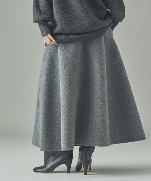 Curensology（カレンソロジー）の「Curensology(カレンソロジー)/ウールボンディングスカート（スカート・レディース・ベージュ/ブラック/グレー・36/38）」の9枚目の写真
