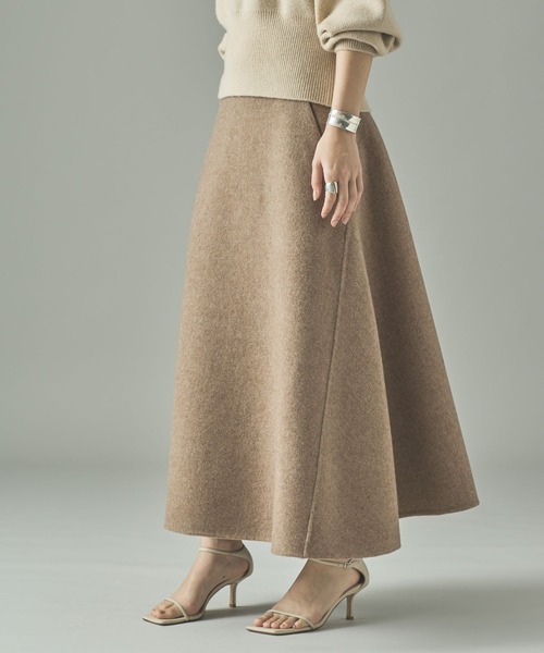 Curensology（カレンソロジー）の「Curensology(カレンソロジー)/ウールボンディングスカート（スカート・レディース・ベージュ/ブラック/グレー・36/38）」の14枚目の写真