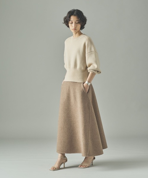 Curensology（カレンソロジー）の「Curensology(カレンソロジー)/ウールボンディングスカート（スカート・レディース・ベージュ/ブラック/グレー・36/38）」の18枚目の写真