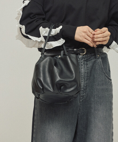 Firsthand（ファーストハンド）の「Firsthand/ファーストハンド レザー 3WAY キンチャクバッグ / 牛革 / 撥水レザー（ハンドバッグ・レディース・ブラック・ONE SIZE）」の11枚目の写真