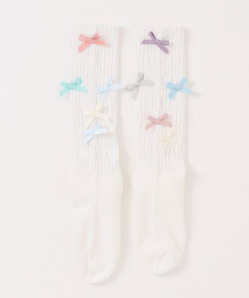 Burner(バーナー)の「【OKUOKU 0909】マルチ リボン付き ガーリーソックス oku-socks-806622335886-11(ソックス/靴下・レディース・オフホワイト/ホワイト/ブルーグレー/スモークピンク/ブラック・FREE)」の6枚目の写真