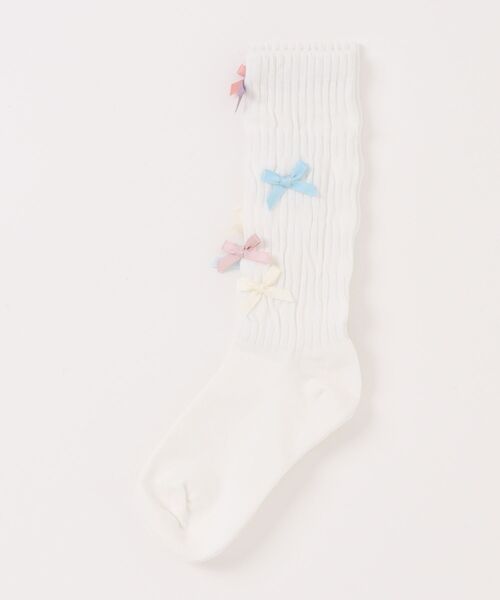 Burner(バーナー)の「【OKUOKU 0909】マルチ リボン付き ガーリーソックス oku-socks-806622335886-11(ソックス/靴下・レディース・オフホワイト/ホワイト/ブルーグレー/スモークピンク/ブラック・FREE)」の10枚目の写真