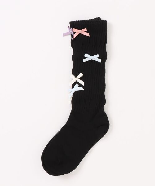 Burner(バーナー)の「【OKUOKU 0909】マルチ リボン付き ガーリーソックス oku-socks-806622335886-11(ソックス/靴下・レディース・オフホワイト/ホワイト/ブルーグレー/スモークピンク/ブラック・FREE)」の11枚目の写真