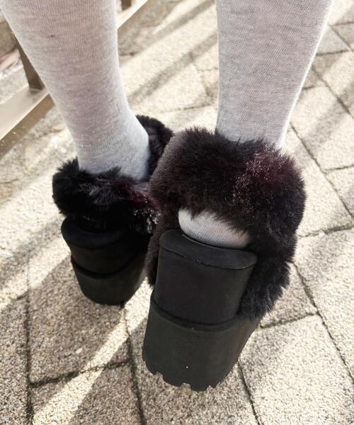 ESPERANZA（エスペランサ）の「SNSで話題！厚底2WAYフェイクムートンサボ（ブーツ・レディース・キャメル/ブラック系/アイボリー系2・S/M/L/LL）」の10枚目の写真