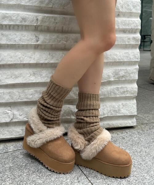 SNSで話題！厚底2WAYフェイクムートンサボ（ブーツ）｜ESPERANZA