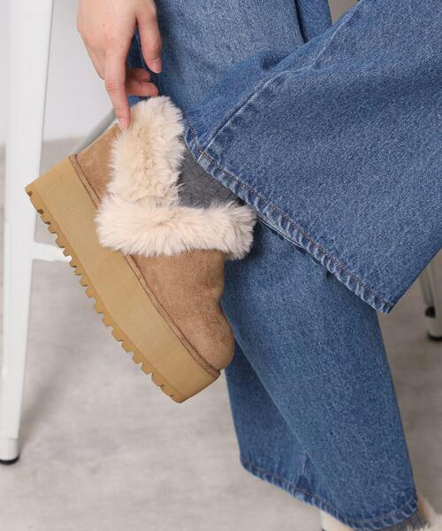 セール】SNSで話題！厚底2WAYフェイクムートンサボ（ブーツ