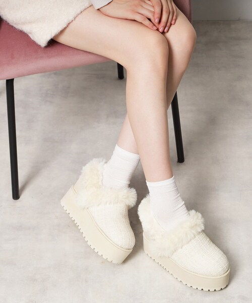 ESPERANZA（エスペランサ）の「SNSで話題！厚底2WAYフェイクムートンサボ（ブーツ・レディース・キャメル/ブラック系/アイボリー系2・S/M/L/LL）」の21枚目の写真