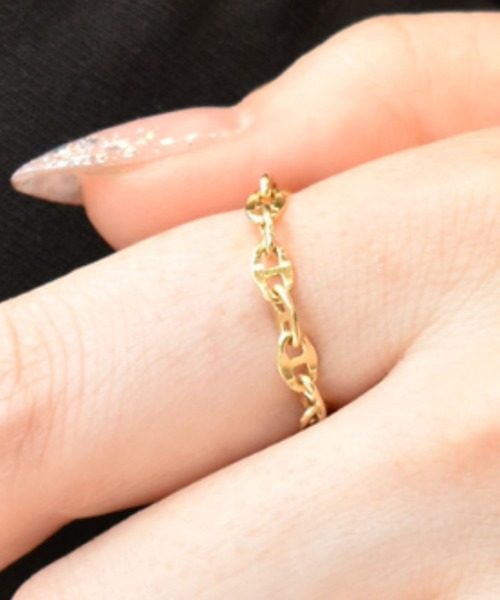 les bonbon(ルボンボン)の「【les bonbon】K18 authentic ring/オーセンティック リング(リング・レディース・イエローゴールド・S/M/L/XS)」の1枚目の写真