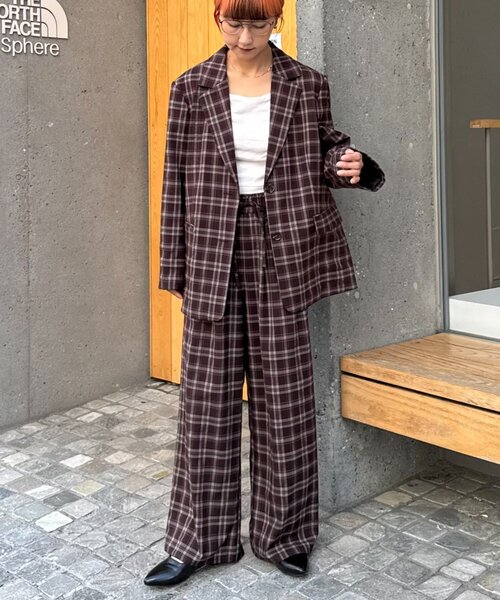 WILLOW（ウィロー）の「【willow】チェックイージーパンツ（その他パンツ・レディース・ネイビー/ブラウン・MEDIUM/SMALL）」の7枚目の写真