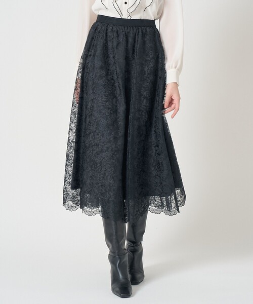 レースフラワーチュールギャザー スカート（スカート）｜ANAYI（アナイ