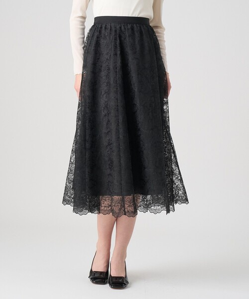 レースフラワーチュールギャザー スカート（スカート）｜ANAYI（アナイ