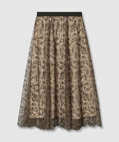 レースフラワーチュールギャザー スカート（スカート）｜ANAYI（アナイ