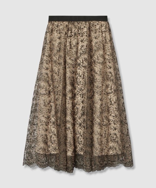 レースフラワーチュールギャザー スカート（スカート）｜ANAYI（アナイ