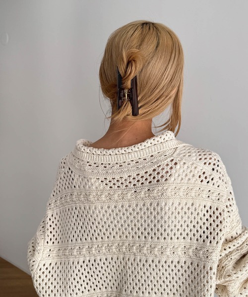 CANAL JEAN(キャナルジーン)の「Pt スクエアヘアクリップ(バレッタ/ヘアクリップ・レディース・ブラウン/ブラウン系その他/オリーブ・ONE SIZE)」の15枚目の写真