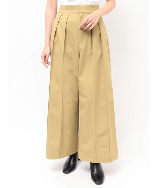 TONAL(トーナル)の「バックリボンワイドパンツ(その他パンツ・レディース・ベージュ/ブラック・MEDIUM)」の2枚目の写真