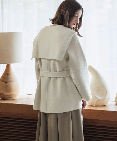 セール】【2025AW】【ウール70％】セーラーカラー ウールコート 冬