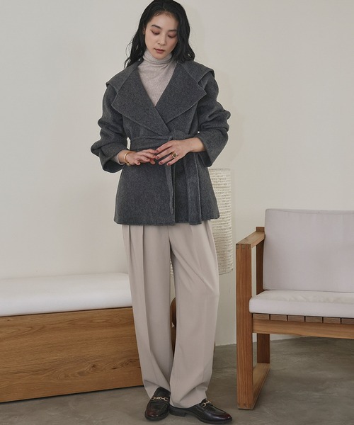 セール】【2025AW】【ウール70％】セーラーカラー ウールコート 冬