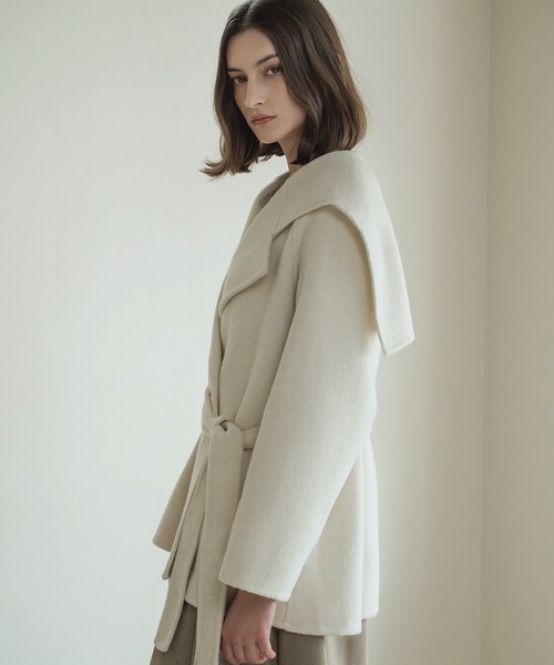 セール】【2025AW】【ウール70％】セーラーカラー ウールコート 冬