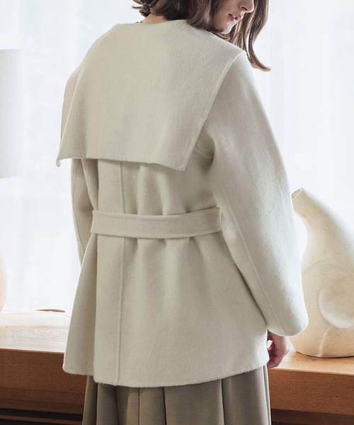 セール】【2025AW】【ウール70％】セーラーカラー ウールコート 冬