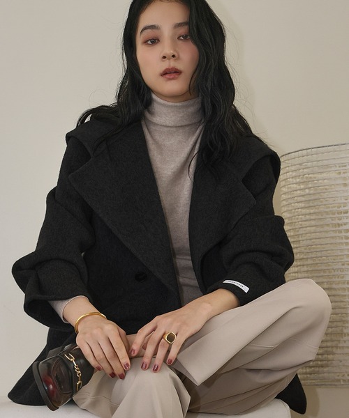 セール】【2025AW】【ウール70％】セーラーカラー ウールコート 冬