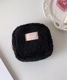 leune(ルネ)のスクエアパイルポーチ/メイクポーチ【12c×12.5cサイズ】(ポーチ)