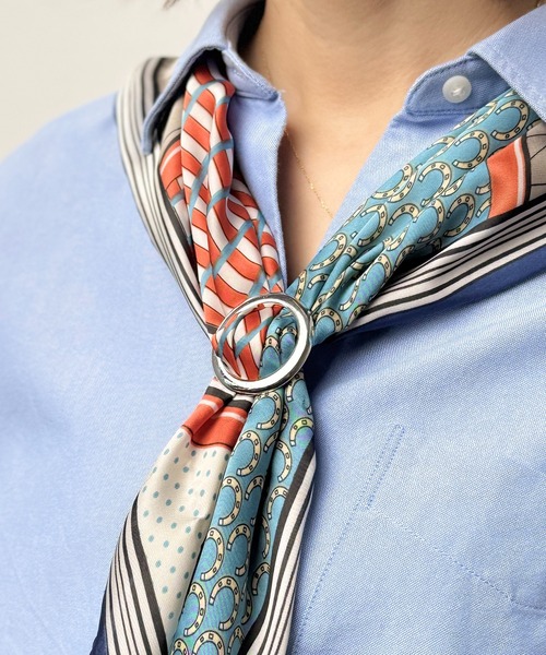 CALIFORNIA OUTFITTERS(カリフォルニア アウトフィッターズ)の「8B14 シンプル ラウンド スカーフ留め リングクリップ(バンダナ/スカーフ・レディース・シルバー/ゴールド・ONESIZE)」の2枚目の写真