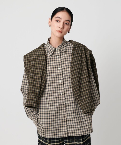 BEAUTY&YOUTH 今期 ポリエステルウール　ローンチェックシャツ BEAUTY&YOUTH UNITED ARROWS｜ポリエステルウール ローン