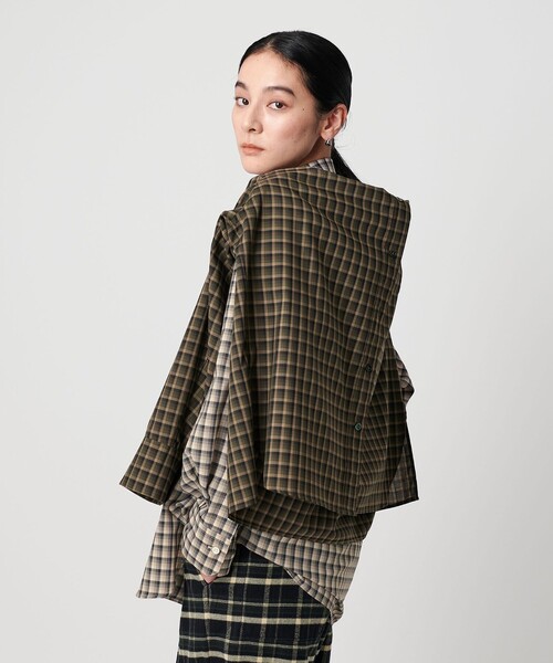 ポリエステルウール ローンチェックシャツ（シャツ/ブラウス