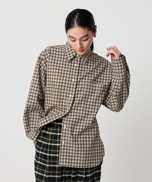 ポリエステルウール ローンチェックシャツ（シャツ/ブラウス