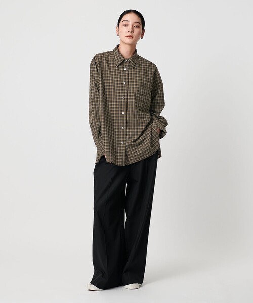 ポリエステルウール ローンチェックシャツ（シャツ/ブラウス