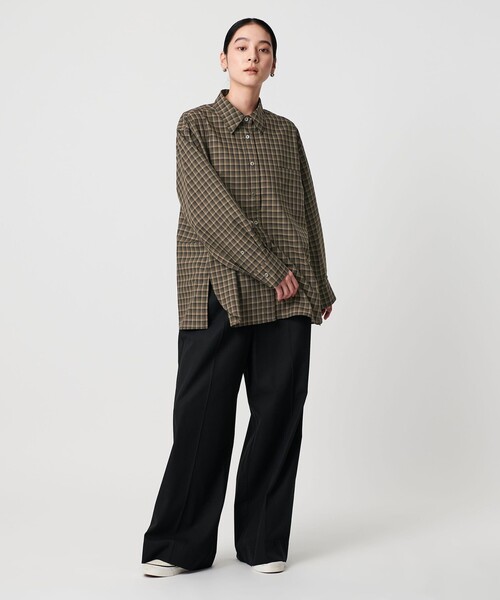 ポリエステルウール ローンチェックシャツ（シャツ/ブラウス