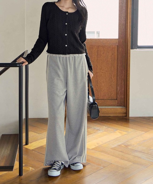 CHAN ME(チャンミ)の「裾レースケーブルカーディガン(カーディガン/ボレロ・レディース・グレー/ブラック・MEDIUM/LARGE/X-LARGE)」の11枚目の写真