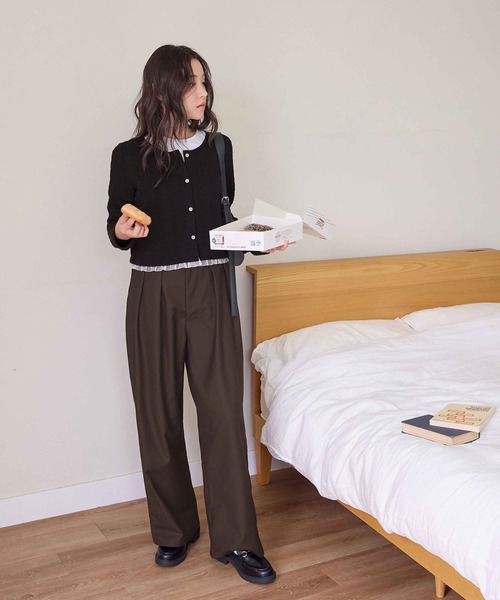 CHAN ME(チャンミ)の「裾レースケーブルカーディガン(カーディガン/ボレロ・レディース・グレー/ブラック・MEDIUM/LARGE/X-LARGE)」の13枚目の写真
