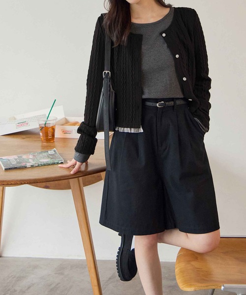 CHAN ME(チャンミ)の「裾レースケーブルカーディガン(カーディガン/ボレロ・レディース・グレー/ブラック・MEDIUM/LARGE/X-LARGE)」の14枚目の写真