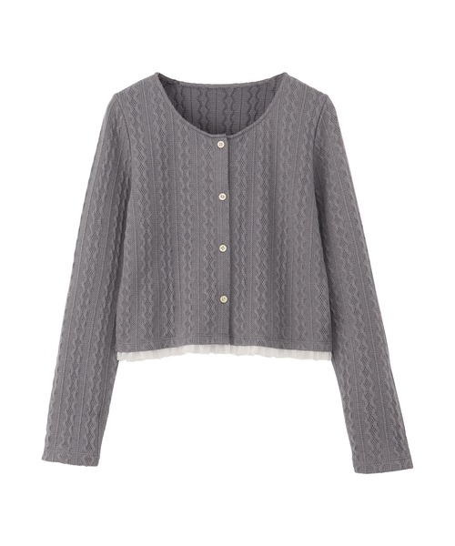 CHAN ME(チャンミ)の「裾レースケーブルカーディガン(カーディガン/ボレロ・レディース・グレー/ブラック・MEDIUM/LARGE/X-LARGE)」の19枚目の写真