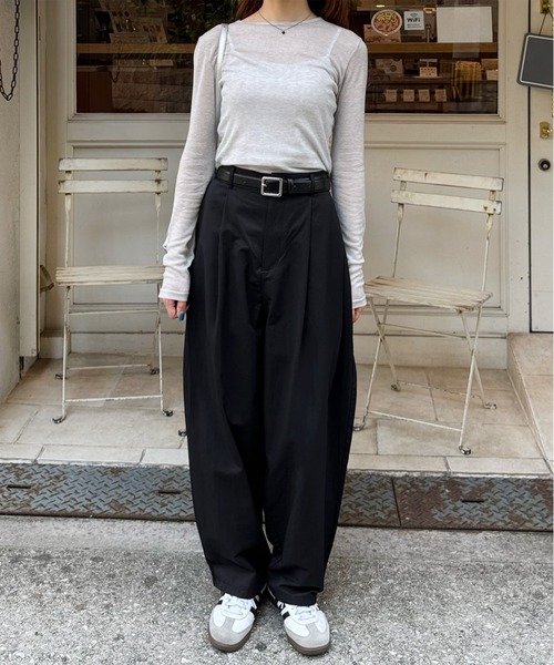 LE MORE(リモア)の「タックカーブパンツ(その他パンツ・レディース・ブラウン/ブラック/カーキ・FREE)」の8枚目の写真