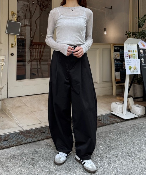 LE MORE(リモア)の「タックカーブパンツ(その他パンツ・レディース・ブラウン/ブラック/カーキ・FREE)」の10枚目の写真