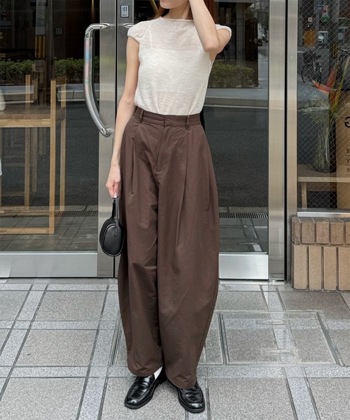 LE MORE(リモア)の「タックカーブパンツ(その他パンツ・レディース・ブラウン/ブラック/カーキ・FREE)」の17枚目の写真
