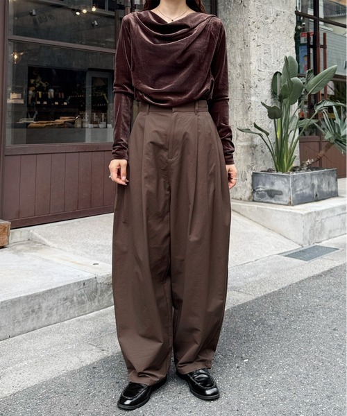 LE MORE(リモア)の「タックカーブパンツ(その他パンツ・レディース・ブラウン/ブラック/カーキ・FREE)」の22枚目の写真